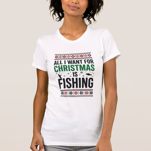Kerst Vis Ugly Sweater Ontwerp T-shirt (Voorkant)