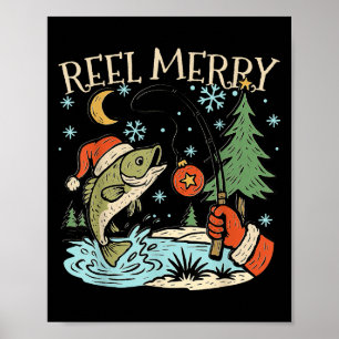 Kerst vissen grap haak B Fi-shirt Poster