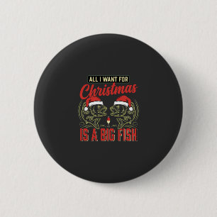 Kerst Vissen Grote Vis Vakantie Ronde Button 5,7 Cm