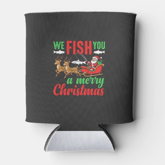 Kerst Vissen Merry Fish Jou Blikjeskoeler (Voorkant)