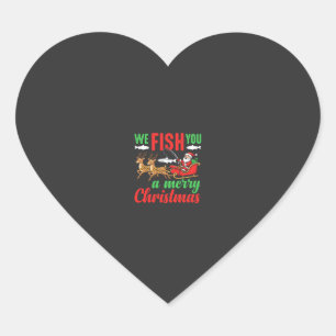 Kerst Vissen Merry Fish Jou Hart Sticker