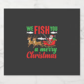 Kerst Vissen Merry Fish Jou Sparkling Wijnetiket (Enkel label)