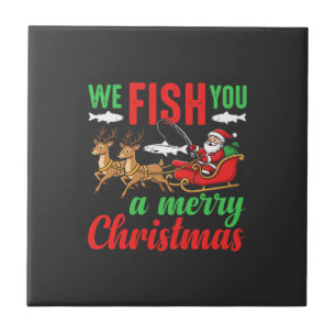 Kerst Vissen Merry Fish Jou Tegeltje