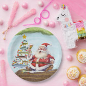 Kerst vissen met Sinterklaas Papieren Bordje (Feest)