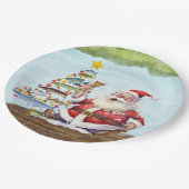 Kerst vissen met Sinterklaas Papieren Bordje (Gekanteld)