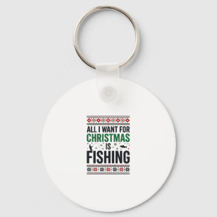 Kerst Visserij Horrorsweater Ontwerp Sleutelhanger