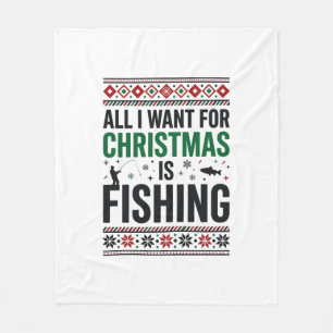 Kerst Visserij Horrortrui Ontwerp Fleece Deken