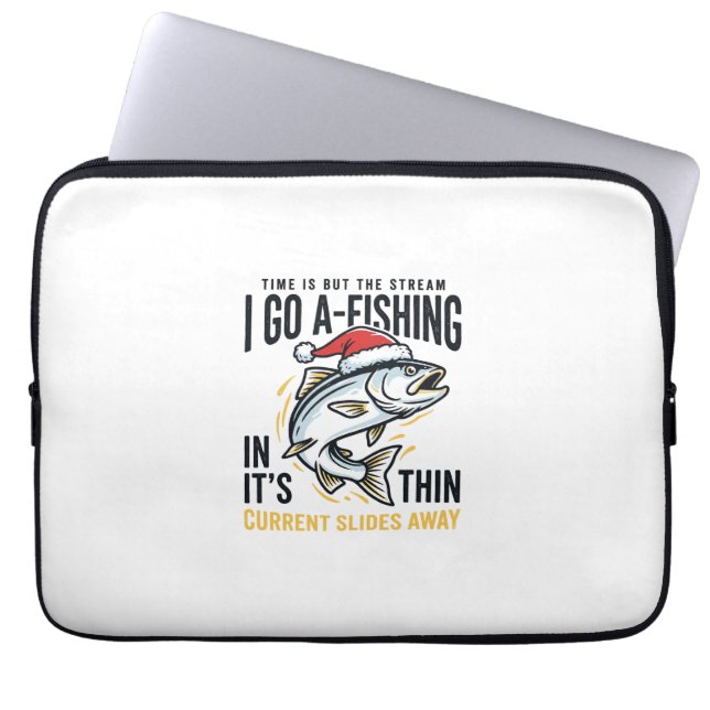 Kerst Visstroom Citaat Ontwerp Laptop Sleeve (Voorkant)