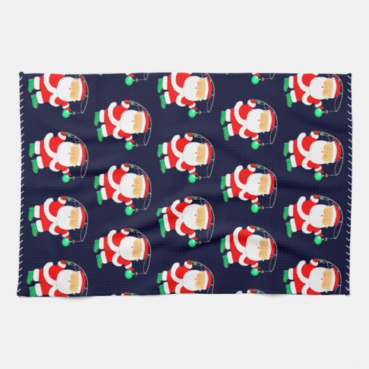 Kerst Vist grappig Theedoek (Horizontaal)