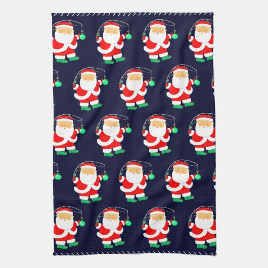 Kerst Vist grappig Theedoek (Verticaal)