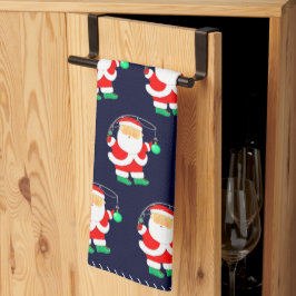 Kerst Vist grappig Theedoek