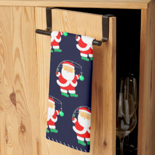 Kerst Vist grappig Theedoek