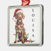 KERST VIZSLA HOND MET EEN REEKS LICHTEN METALEN ORNAMENT (Links)
