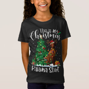 Kerst Vizsla Rendier Funny Pyjama Hondenliefhebber T-shirt