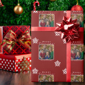 Kerst Vliegtuig Sneeuwvlok Foto Grappig Custom Cadeaupapier