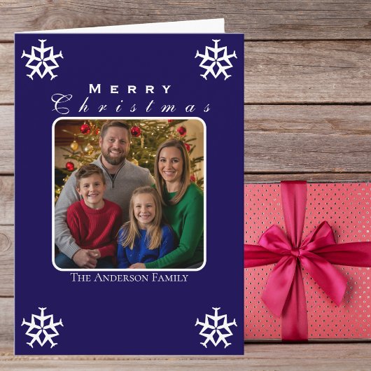 Kerst Vliegtuig Sneeuwvlok Foto Grappig Custom Kaart