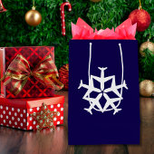 Kerst Vliegtuig Sneeuwvlok Foto Grappig Custom Medium Cadeauzakje