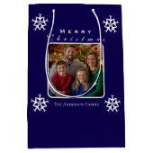 Kerst Vliegtuig Sneeuwvlok Foto Grappig Custom Medium Cadeauzakje (Voorkant)