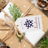 Kerst Vliegtuig Sneeuwvlok Foto Grappig Luchtvaart Cadeaulabel