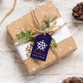 Kerst Vliegtuig Sneeuwvlok Foto Grappig Luchtvaart Cadeaulabel