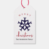 Kerst Vliegtuig Sneeuwvlok Foto Grappig Luchtvaart Cadeaulabel (Voorkant)