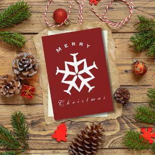 Kerst Vliegtuig Sneeuwvlok Foto Grappig Luchtvaart Feestdagenkaart