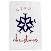 Kerst Vliegtuig Sneeuwvlok Foto Grappig Luchtvaart Medium Cadeauzakje (Voorkant)