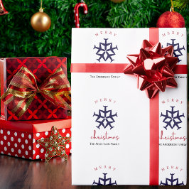 Kerst vliegtuig Sneeuwvlok Foto Grappige Luchtvaar Cadeaupapier