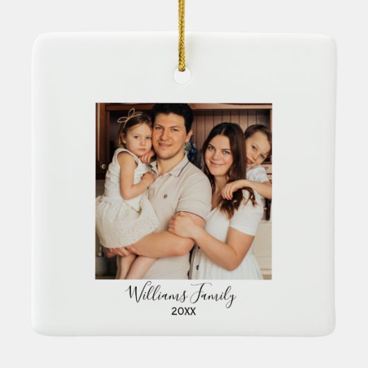 Kerst Vliegtuigboom & Foto Eenvoudige Luchtvaart Keramisch Ornament (Achterkant)