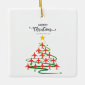 Kerst Vliegtuigboom & Foto Eenvoudige Luchtvaart Keramisch Ornament (Voorkant)