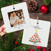 Kerst Vliegtuigboom & Foto Eenvoudige Luchtvaart Keramisch Ornament