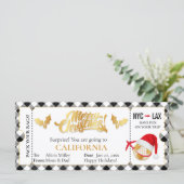 Kerst vliegtuigticket, verrassingscadeaubon (Staand voorkant)