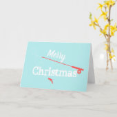 Kerst vliegvis vieren kaart (Gele Bloem)