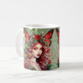 Kerst Vlinder Fairy Koffiemok (Voorkant links)
