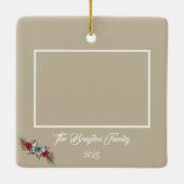 Kerst  Vlinder Poinsettia Foto Keramisch Ornament (Achterkant)