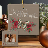 Kerst  Vlinder Poinsettia Foto Keramisch Ornament