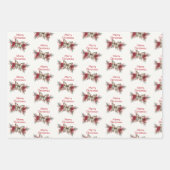 Kerst vlinder Poinsettia Vakantie Inpakpapier Vel (Voorkant)