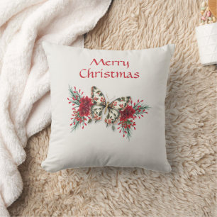 Kerst vlinder Poinsettia Vakantie Kussen