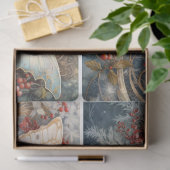 Kerst Vlinders 4 vierkant Tissuepapier (Geschenk)