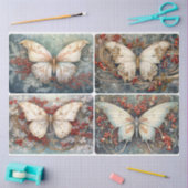Kerst Vlinders 4 vierkant Tissuepapier (Craft)