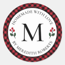 Kerst Voedsel Gift Rode Buffel Plaid Monogram