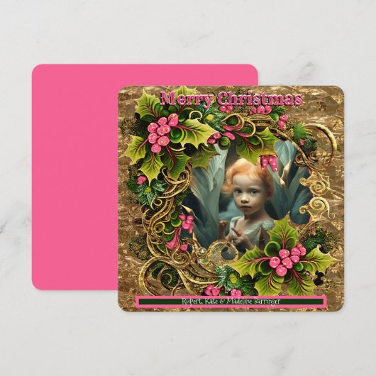 Kerst VOEG je eigen FOTO Vakantieplezier Kaart (Voorkant / Achterkant)