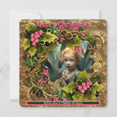 Kerst VOEG je eigen FOTO Vakantieplezier Kaart (Voorkant)