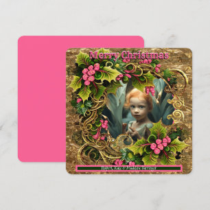 Kerst VOEG je eigen FOTO Vakantieplezier Kaart