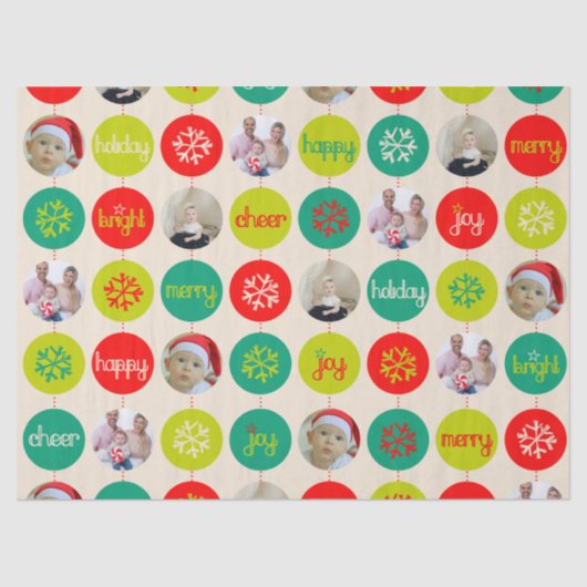 Kerst voeg je eigen foto's toe tissue papier (Voorkant)