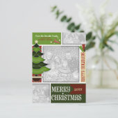 Kerst VOEG JE FOTO TOE Whimsical Tree Feestdagenkaart (Staand voorkant)