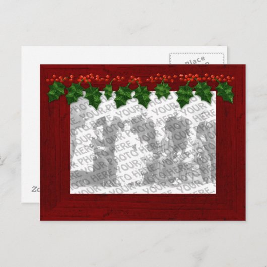 Kerst Voeg uw foto toe Lijst Briefkaart (Voorkant / Achterkant)