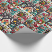 Kerst voelde thema inpakpapier (Hoek)