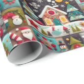 Kerst voelde thema inpakpapier (Rol Hoek)