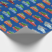 Kerst voertuigen inpakpapier (Hoek)